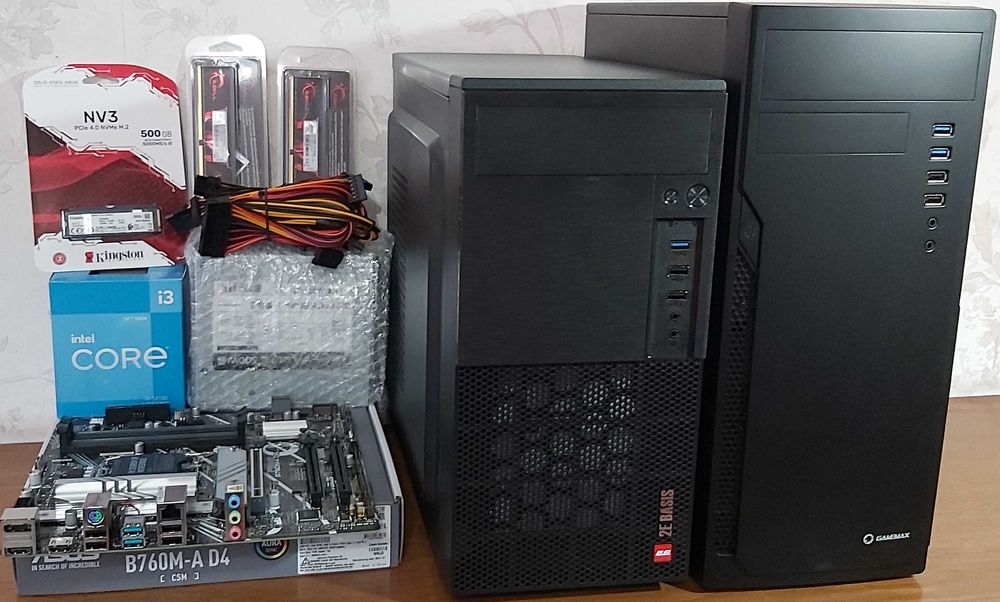 НОВИЙ! Системний блок(IntelCore i3-12100,Asus B760M-A,16Gb,500Gb NVMe)