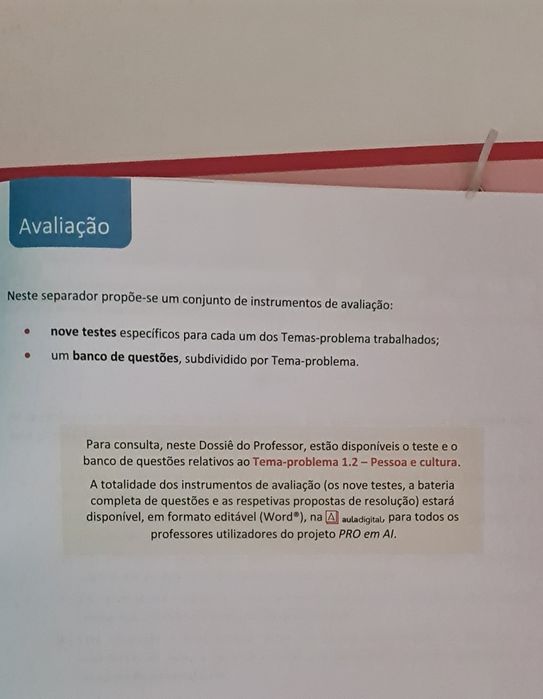 Dossier do professor.  PRO AI. Área de Integração.  Novo