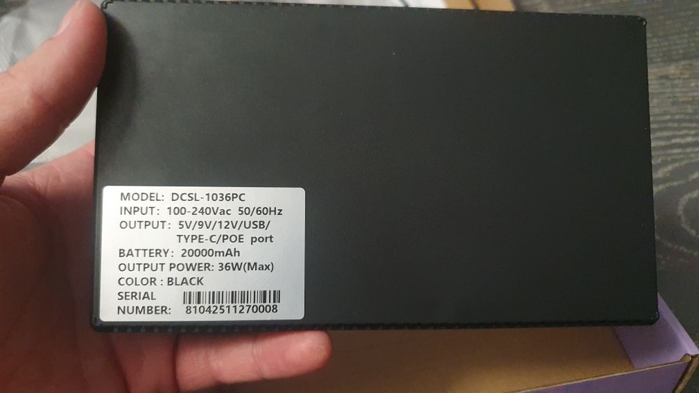 ДБЖ/UPS 36w  12000mah  для роутера,модема, onu DC1036P