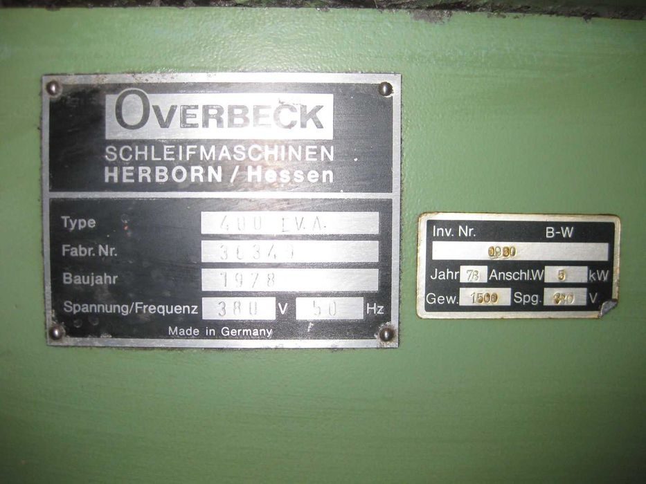 Szlifierka do otworów OVERBECK 400I VA niemiecka precyzyjna