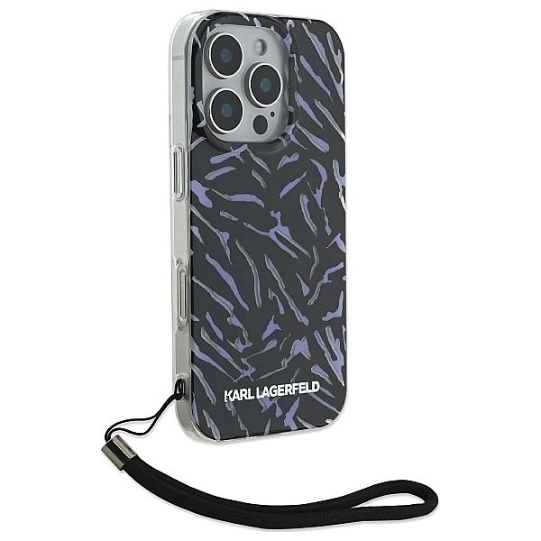 Etui Karl Lagerfeld Zebra With Cord na iPhone 16 Pro Max - fioletowe