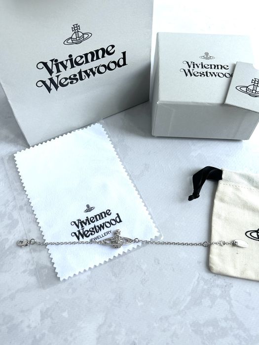Браслет Vivienne Westwood / Браслет з підвіскою - планета / Ланцюг на руку Вів'єн Вествуд / Кулон Вівен Вествуд срібний новий