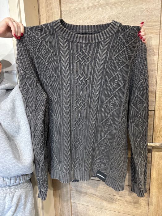 NEIGHBORHOOD sweter bawełniany męski kolor szary
