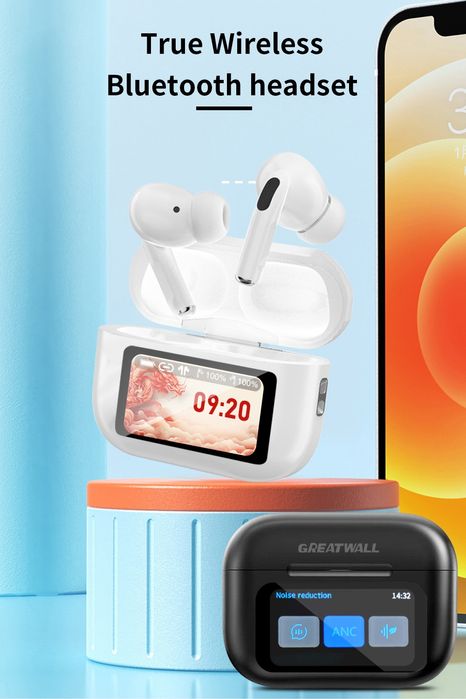 Навушники бездротові стерео Bluetooth5.3 вакуумні, кольоровий дисплей