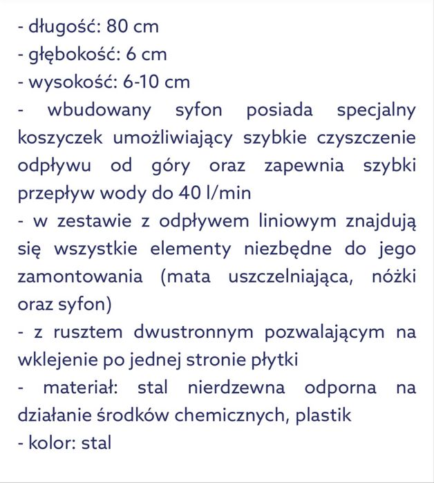 Odpłw liniowy Cersanit 80cm