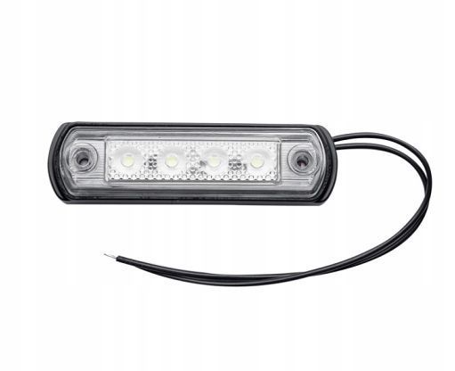 Lampa obrysowa na podstawie gumowej prostej biała