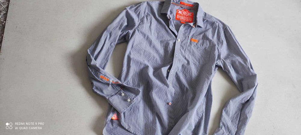 SUPERDRY koszula Paseczki Premium Logowania taliowana Slim L/XL