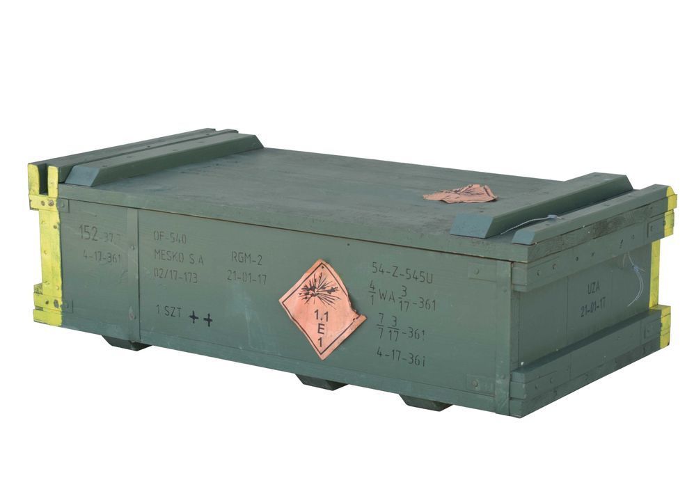 Drewniana Skrzynia Wojskowa Transportowa "152" Schowek Szafka Półka
