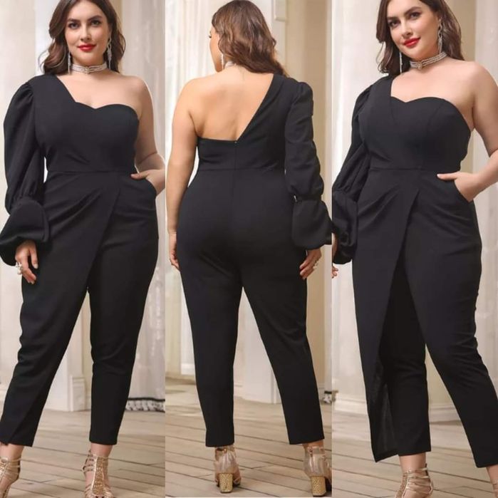Macacão feminino plus size Preto (Novo)