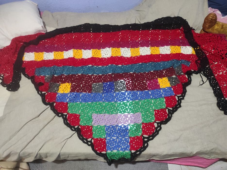 Xaile de trico feito á mão