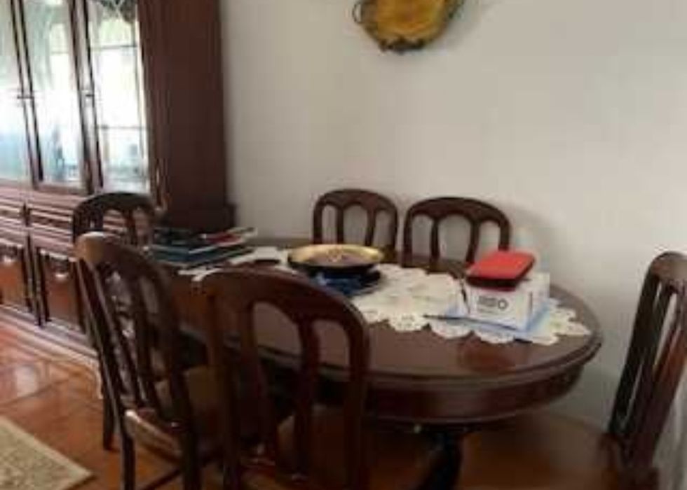 Conjunto Completo Sala Jantar e Estar: Vitrine+Móvel TV+Mesa Extensível+6 Cadeiras