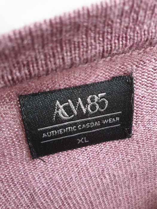 Fioletowy wełniany sweter 100% wełna merino ACW85 XL