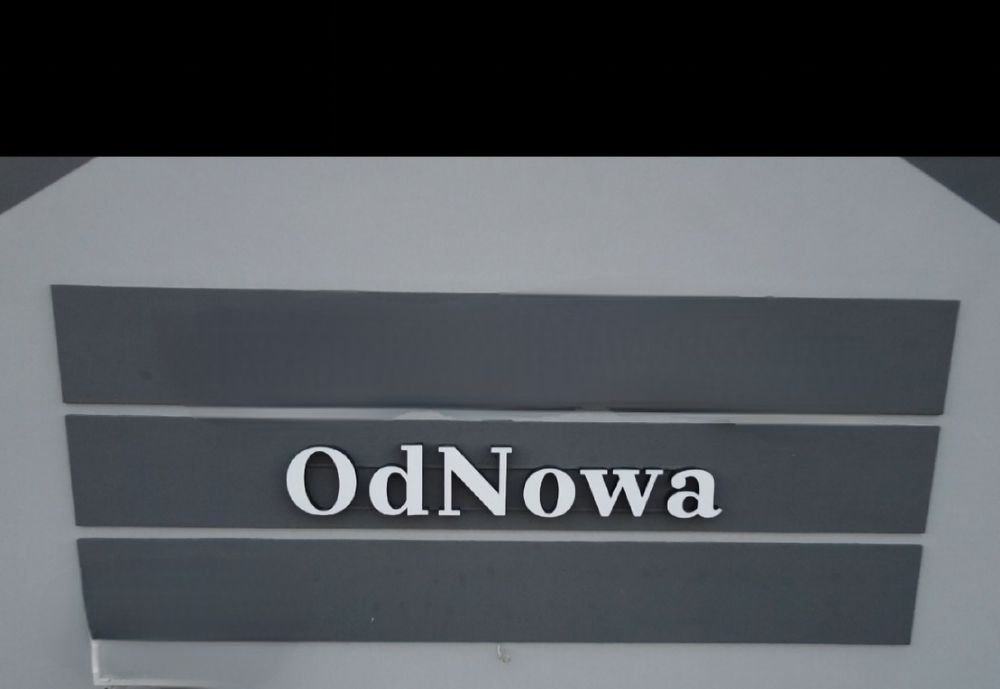Napis LED 3D  "OdNowa"  z świecącymi frontami. Boki z taśmy aluminiowe
