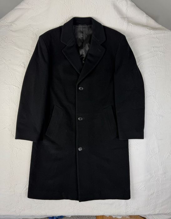 Wełniany Płaszcz Hugo Boss Czarny 452