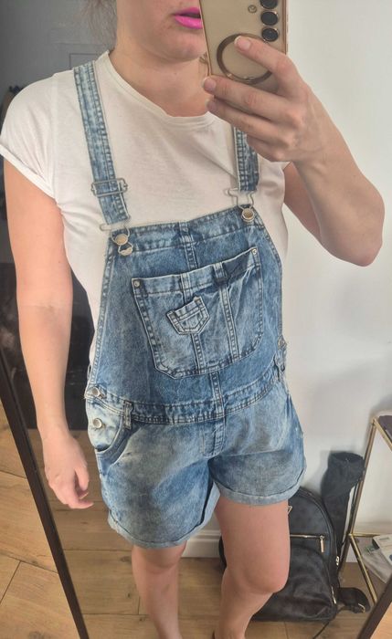 Ogrodniczki kombinezon na lato dżinsowy jeans plus size wygodny XL