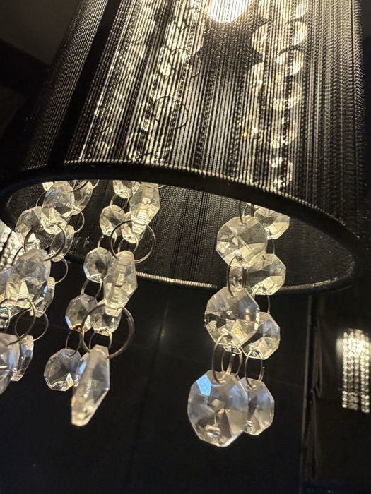 Lampa czarna glamour - krysztalki