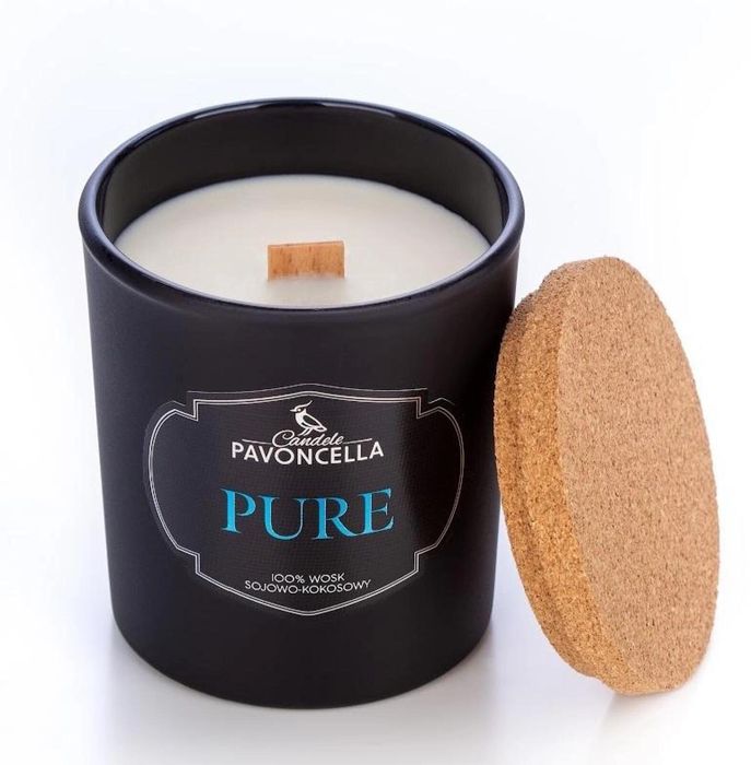 Świeczka sojowa Pure czarna 135g Pavoncella oprawa: pudełko