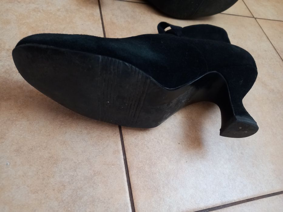 Buty na obcasie, czółenka czarne, Baci