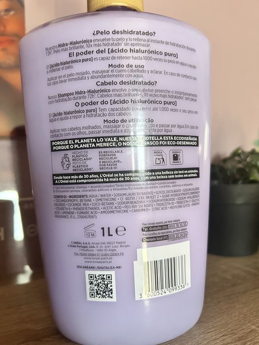 Shampoo Hidra Hialuronico 1L