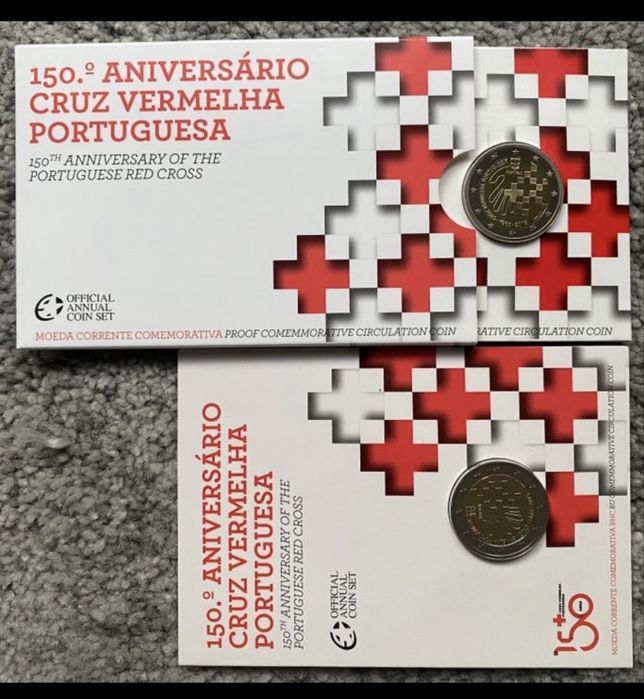 Moeda 2€ proof + BNC 150° aniversário Cruz vermelha Portugal 2015