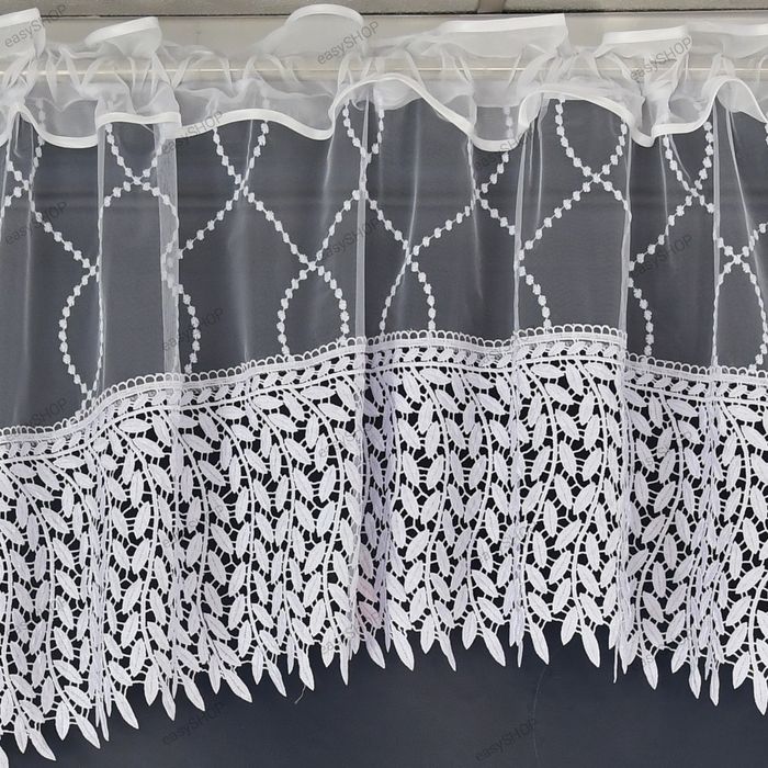 Firana z markizety z szeroką 30 cm gipiurą