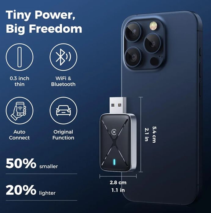 Bezprzewodowy adapter CarPlay do iPhone'a IOS