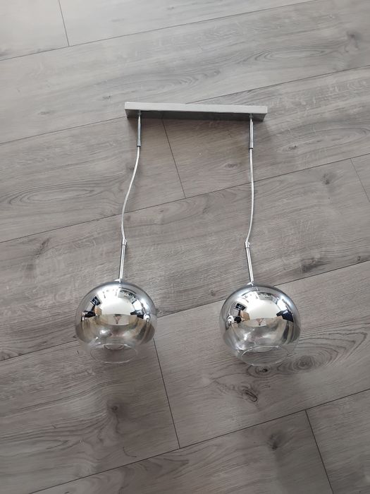 Lampa podwojna srebrna chromowana