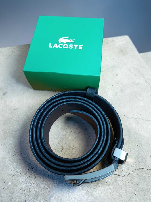 Lacoste! Ремінь чоловічий класичний натуральна шкіра + коробка