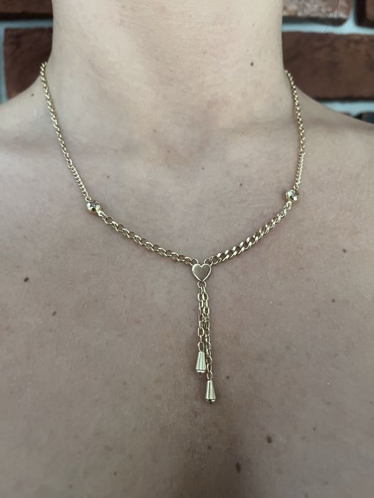 złoty damski łańcuszek naszyjnik z sercem złoto 14k 585