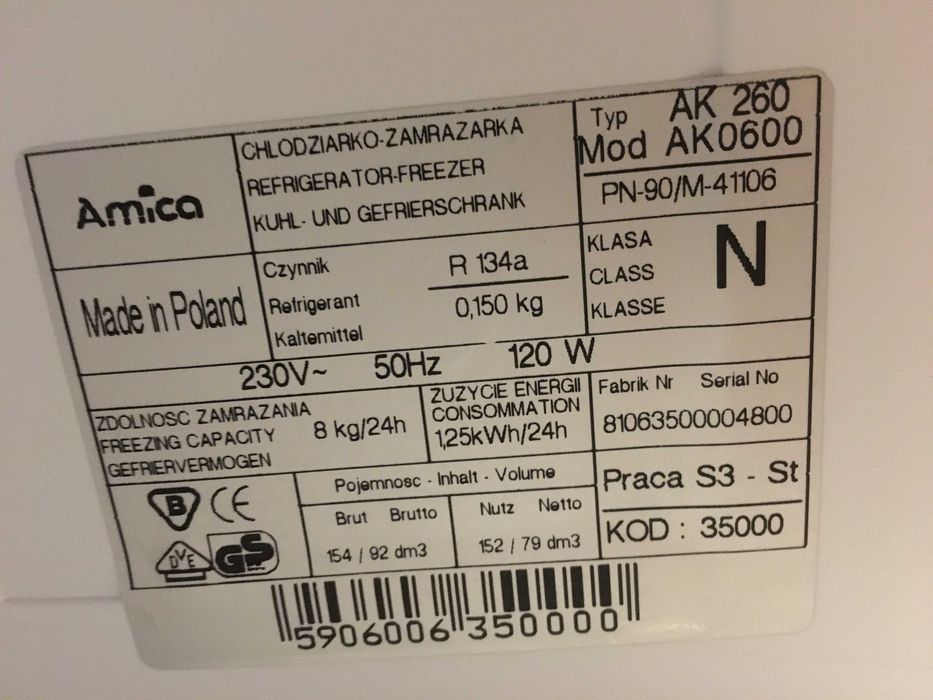 Sprzedam części do lodówki Amica (półki balkoniki pojemniki szuflady)