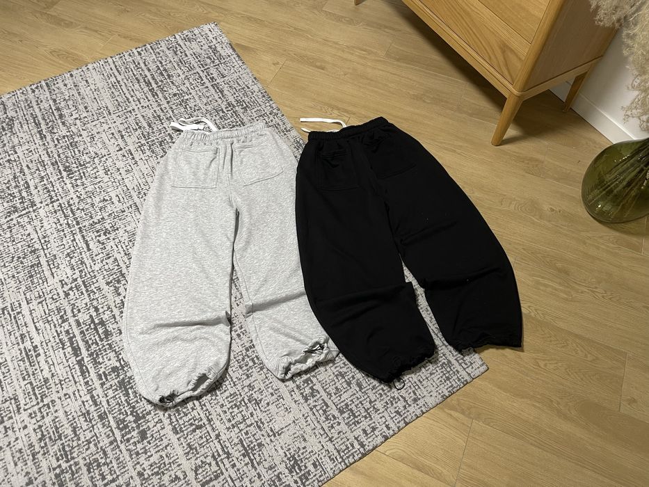 Широкі спортивки BAGGY SWEATPANTS m l xl сірі спортивні штани серые спортивки на утяжках котон бегги loose wide fit