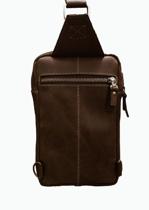 Сумка чоловіча слінг на плече бананка sms15-2(30) коричнева