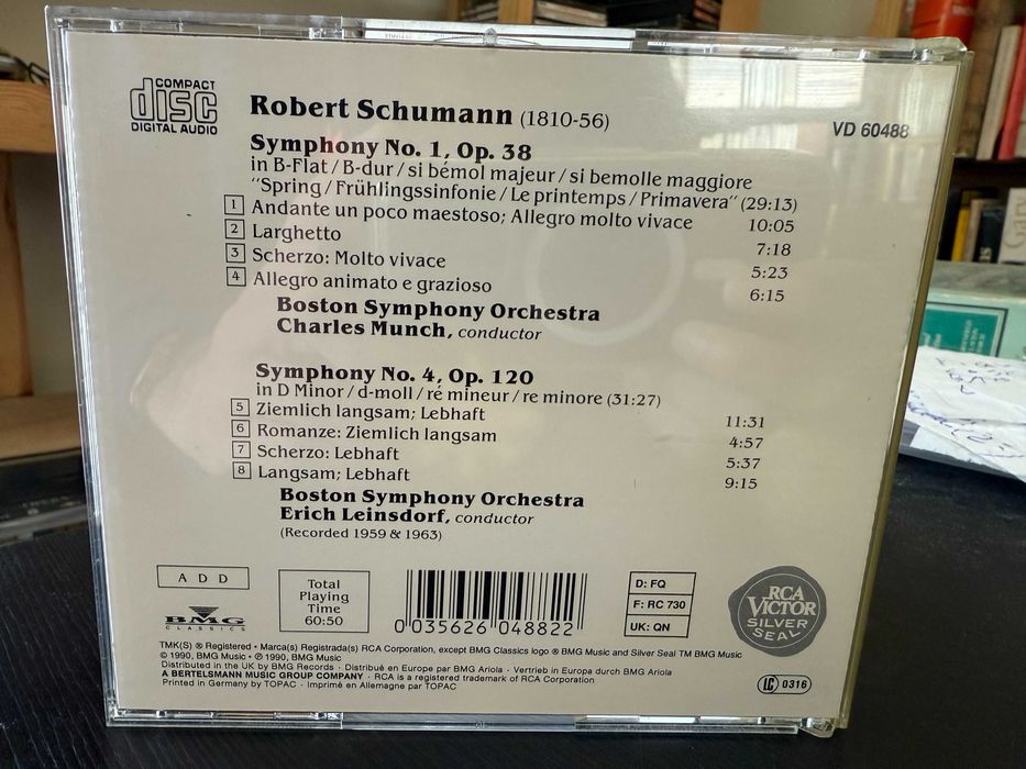 Schumann – Symphonies No.1 & No.4 – Charles Munch, Erich Leinsdorf