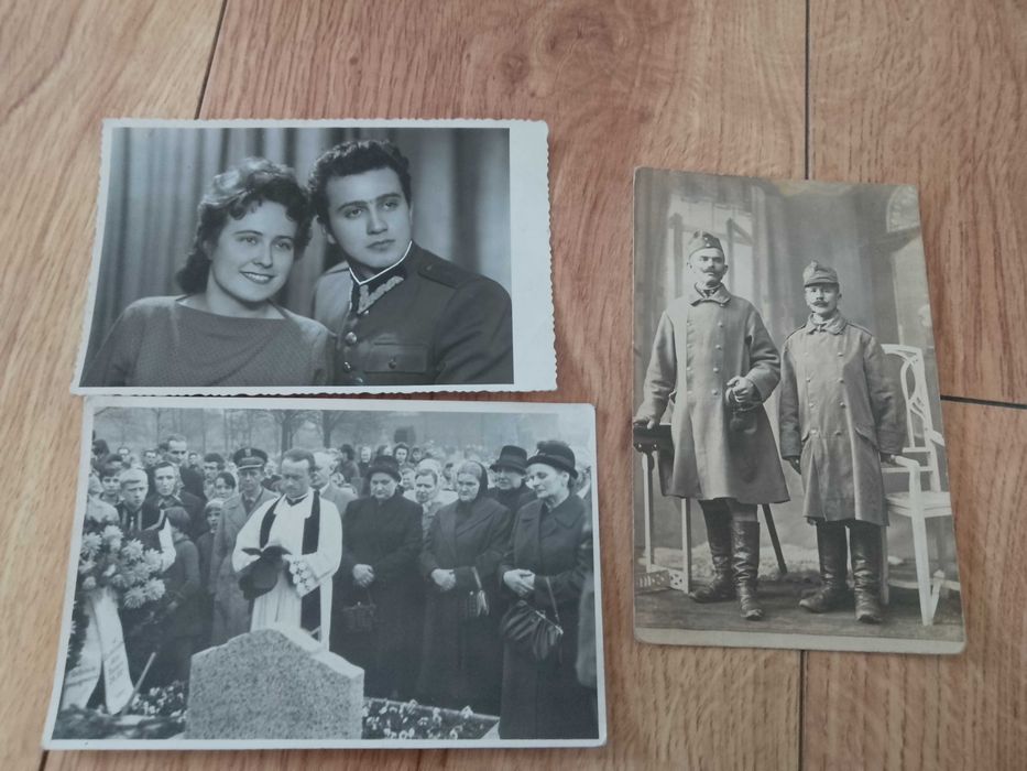 stare archiwalne zdjęcia z żołnierzami zestaw 3 sztuki