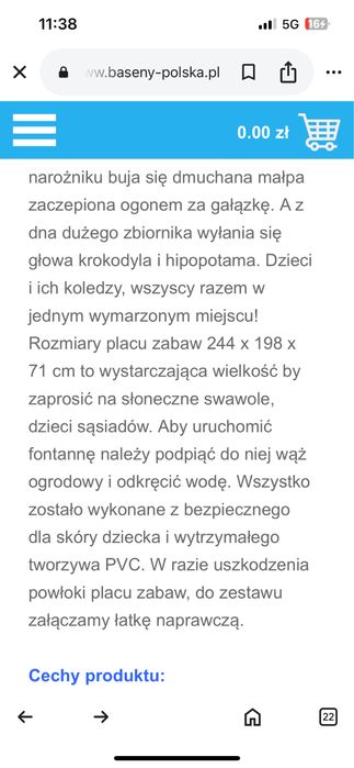 Basen, wodny plac zabaw