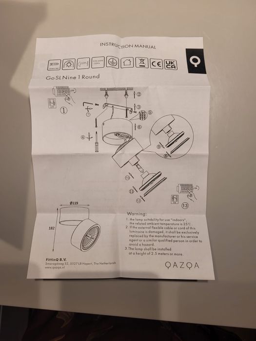 Nowoczesne spot regulowany biały - Go Nine