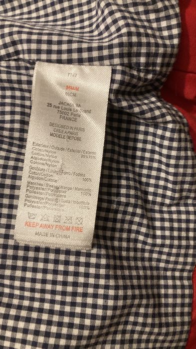 Parka Jacadi vermelha, menina, 36 meses