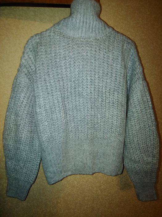 Свитер джемпер женский с горловиной на змейке зип 3/4 Topshop серый