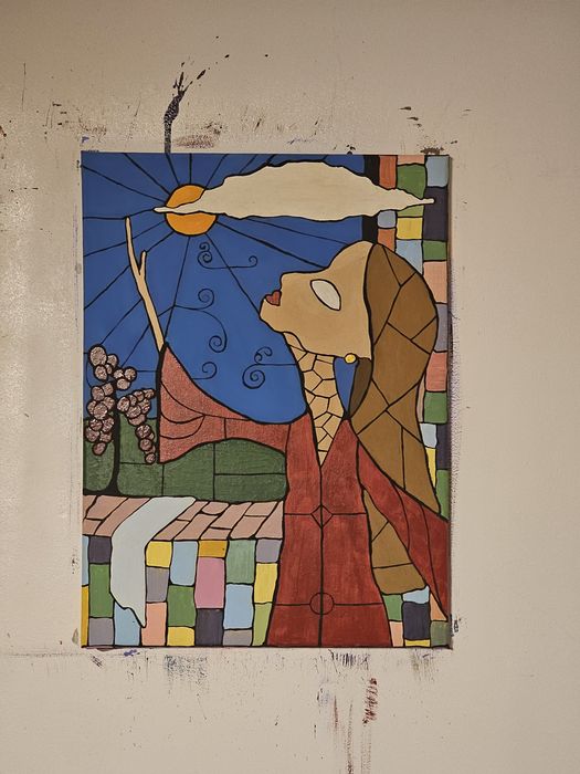 Obraz akrylowy "Kobieta w oknie" 30x40 cm