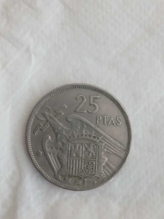 Moeda de 25 pesetas ano 1957. Estrela 58