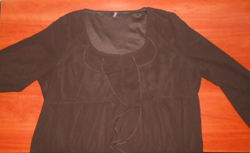 коричневая шифоновая блузка 62 размер