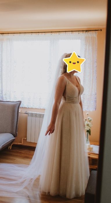 Suknia ślubna Betti, perły, groszki rozmiar 38/40