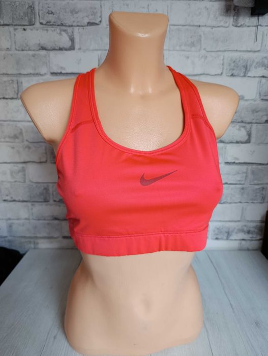 L Nike PRO krótki top sportowy stanik do biegania na siłownię  neonowy