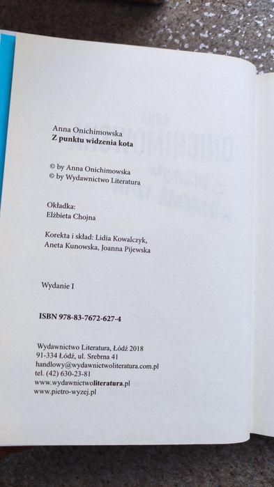 Z punktu widzenia kota Anna Onichimowska romans komedia kryminał