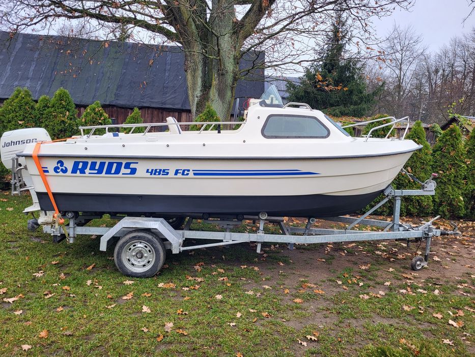 Lodz lodka motorowka kabinowa Ryds 485 wedkarska 50km efi przyczepa