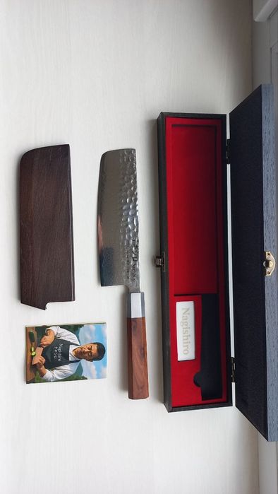 Японский кухонный нож Киритсуке VG10, 67 слоёв, ножны, ручная работа