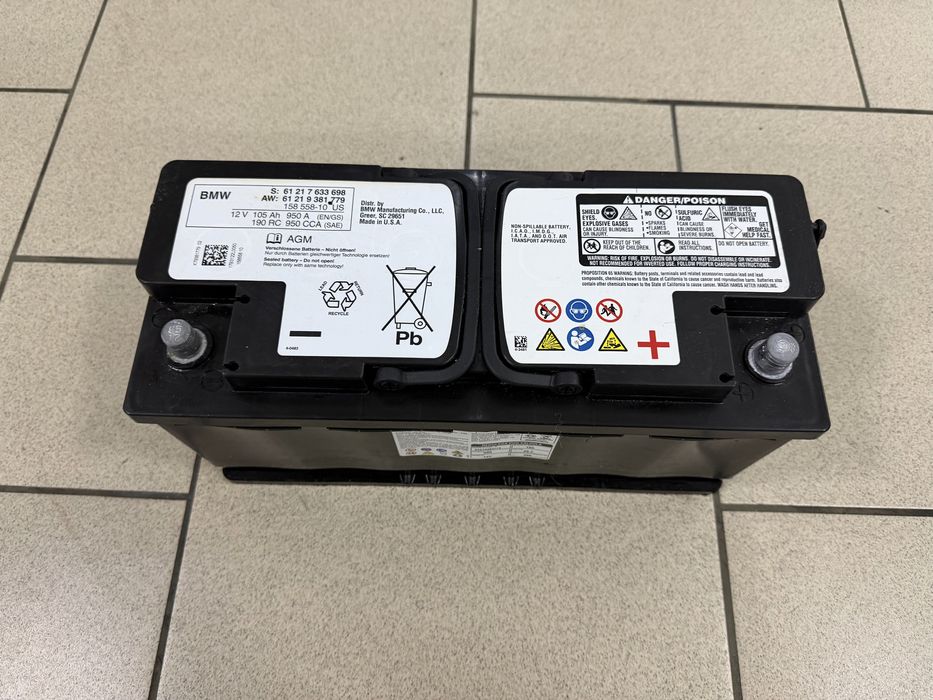 Акумулятор акб AGM 105A BMW батарея акумуляторна гелева