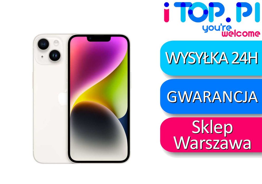 iPhone 14 128GB E-Sim Biały I Gwar 12 msc I Sklep iTop Muranów