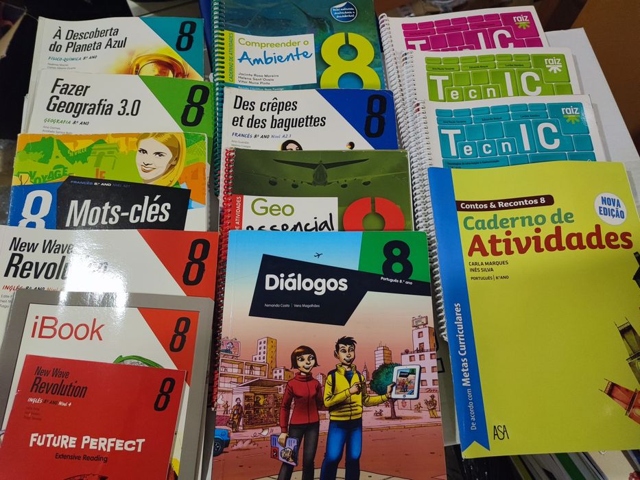 Manuais e cadernos 8° Ano
