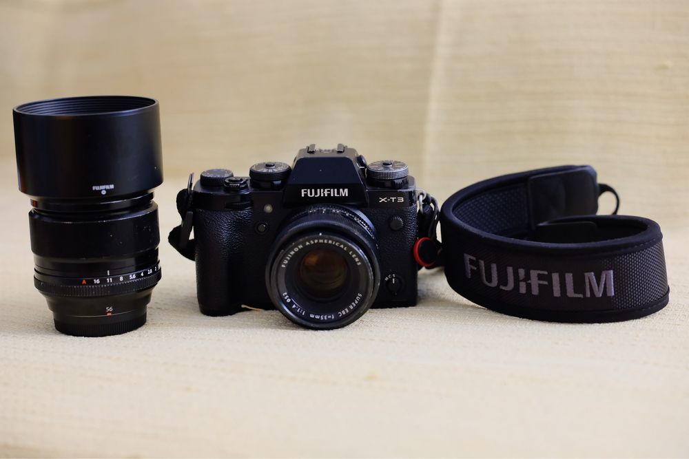 Fujifilm X-T3 23mm 1.4 + 35mm 1.4 + 56mm 1.2 ( valor do conjunto )